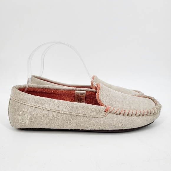 Woolrich Faux Suede Fleece Loafer Slippers Slip On Aloe Insoles Tan 7.5 - Picture 1 of 7